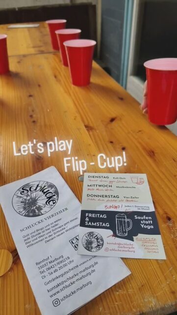 Zum Semesterstart eine Runde Flip-Cup?! 
Heute bis 15 Uhr vor eurer Schlucke!
#bärchen #kneipenleben #oemarburg